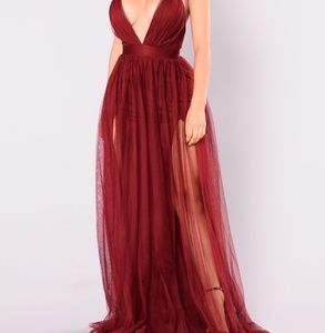 Burgandy Fashion Nova Dress